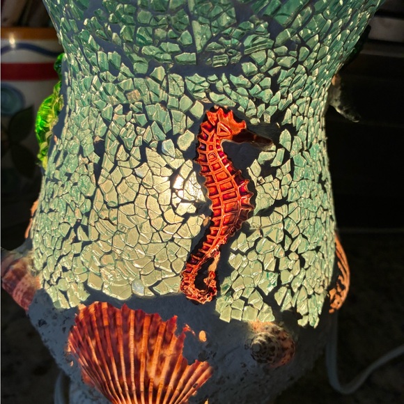 Mosaic Turtle and Shell Accent Lamp - Picture 2 of 10